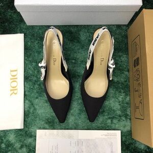 Dior Elegant Black Slingback Heels